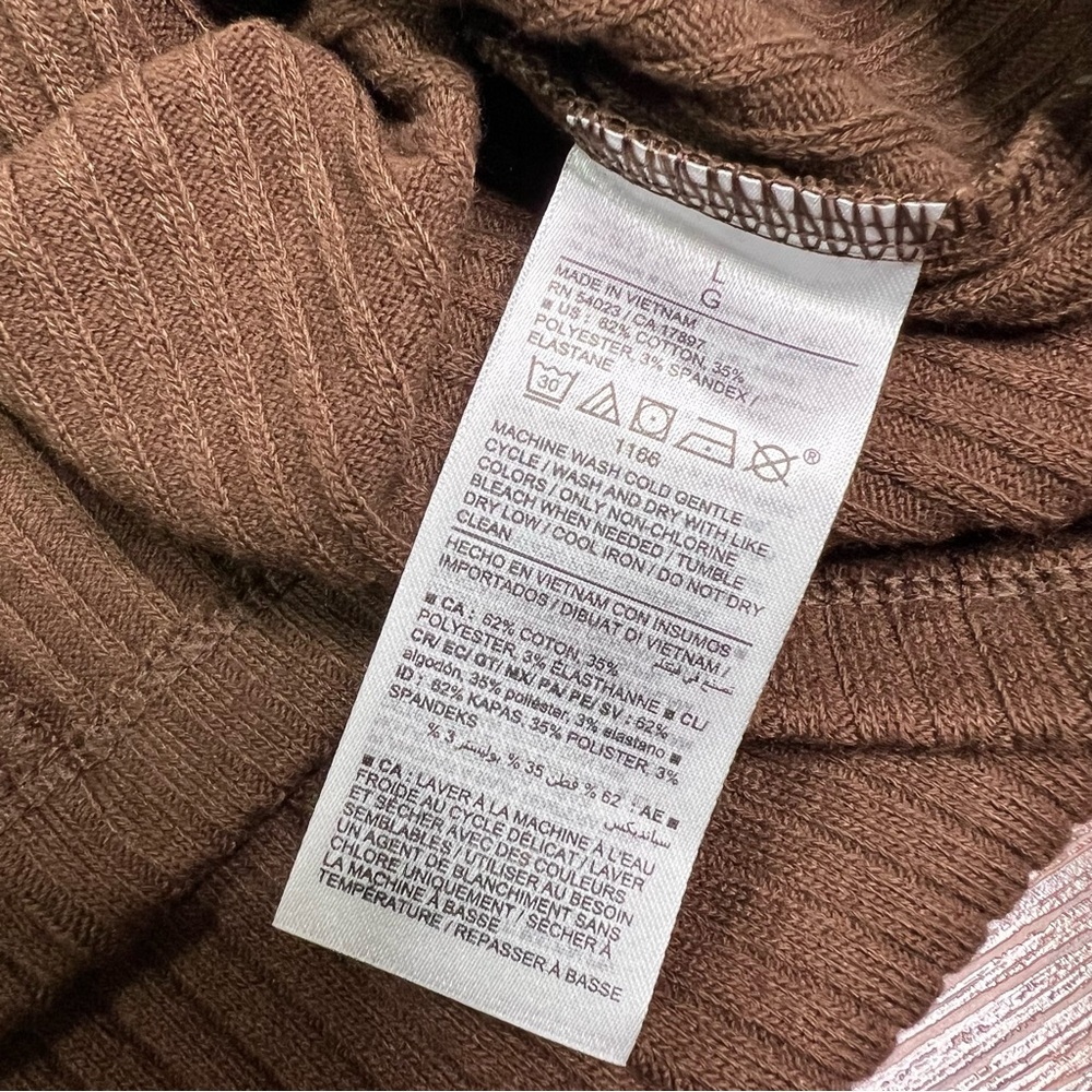 Old Navy Sleeveless Mock-Neck Rib-Knit Mini Shift Dress in Brown size Large - Picture 5 of 8